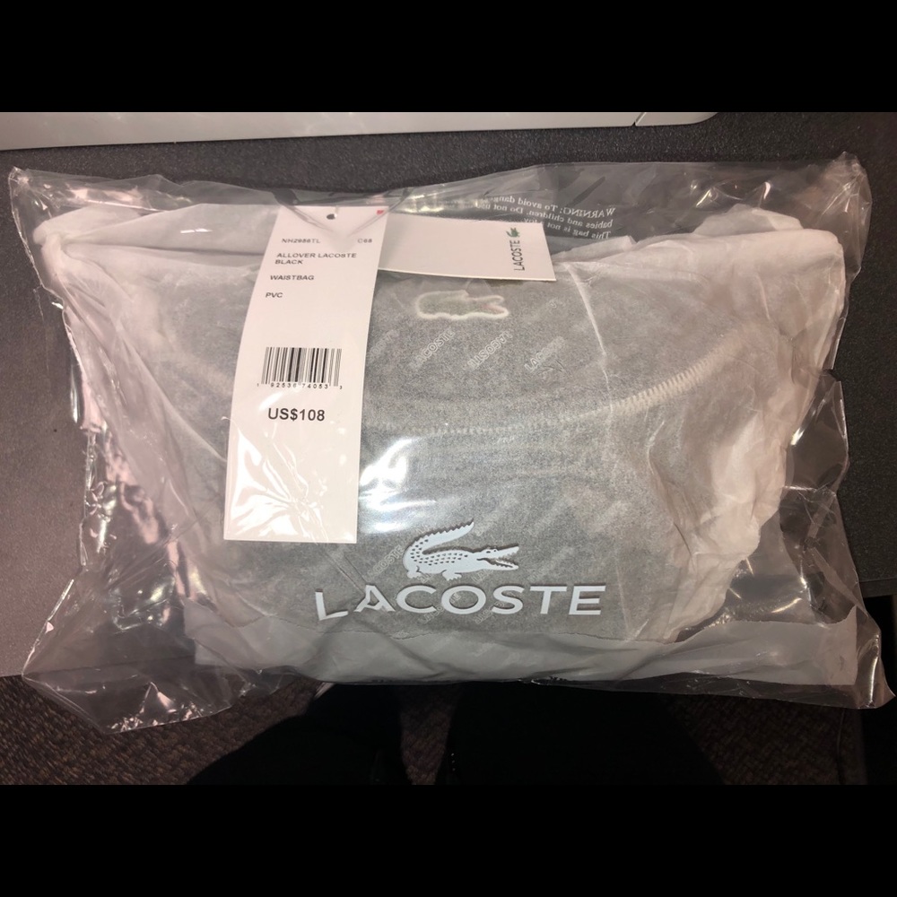 Men’s Lacoste Coated Print Canvas Fanny Pack